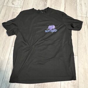 ROMWE Black T-Shirt with Purple Graphic